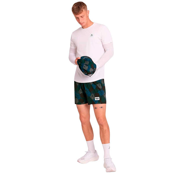 Short Deportivo Saysky Flower Pace Shorts 5" Verde Hombre