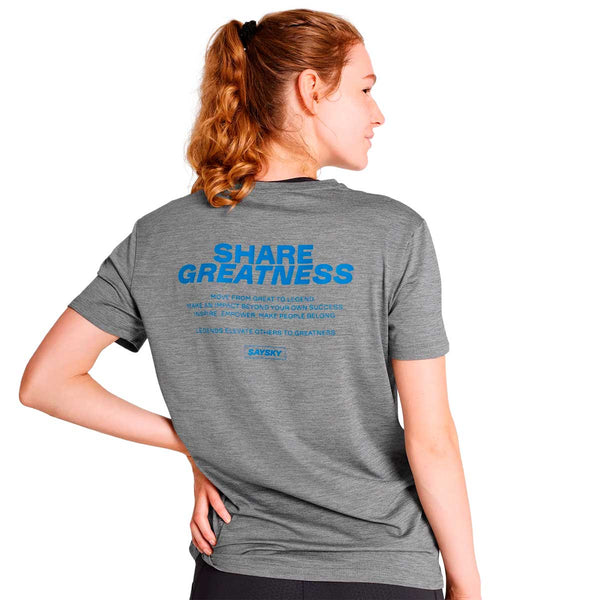 Playera Deportiva Saysky Statement Pace T-Shirt Gris Unisex