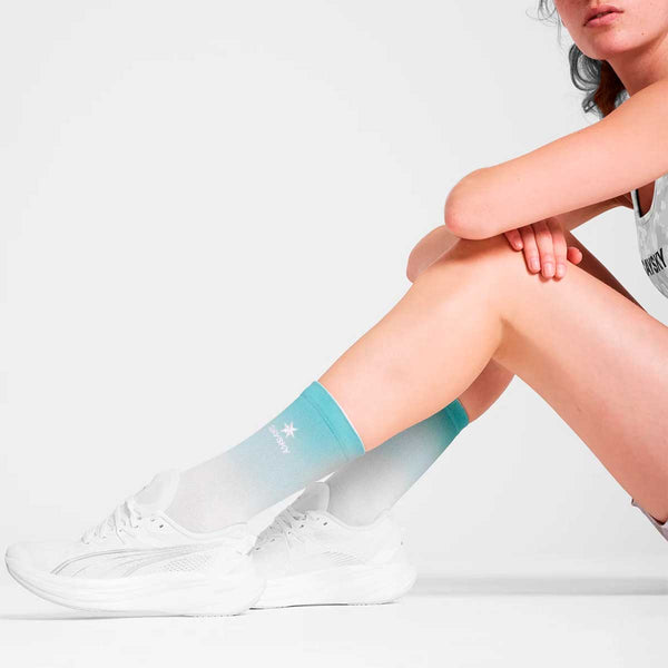 Calceta Deportiva Saysky Combat High Socks Aqua Blanco Unisex