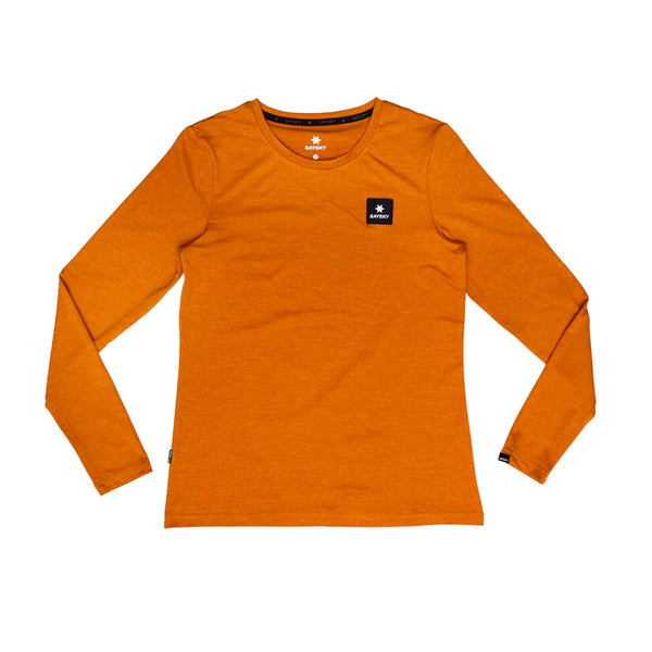 Playera Saysky Logo Pace Long Sleeve Reflective Naranja Mujer