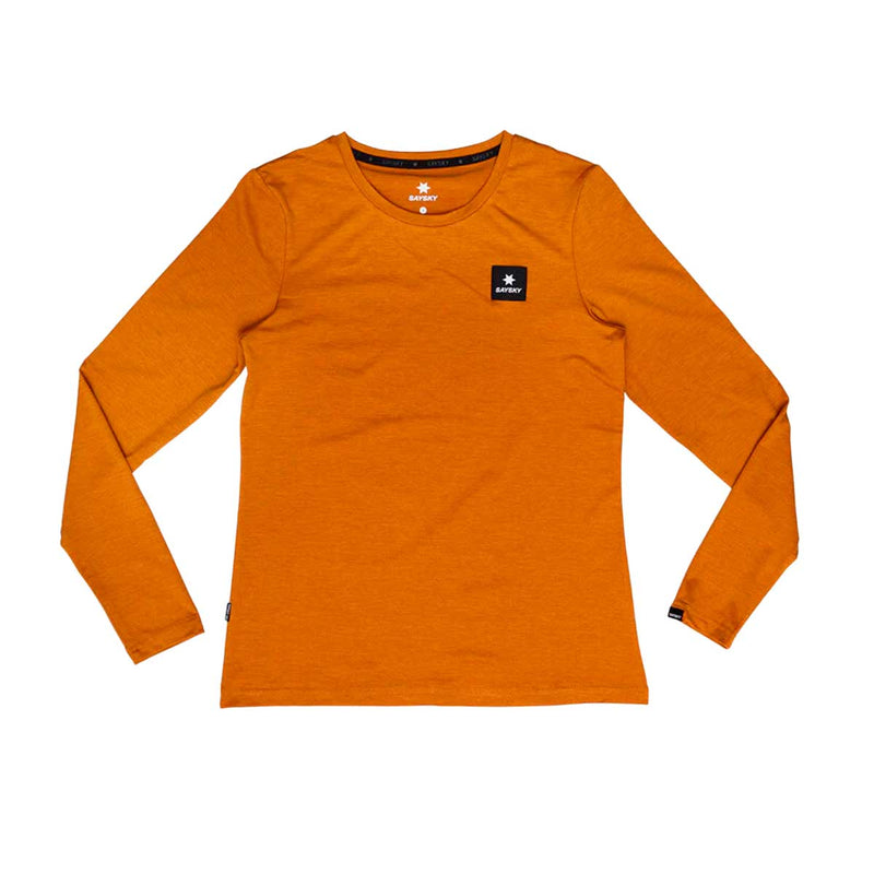 Playera Saysky Logo Pace Long Sleeve Reflective Naranja Mujer