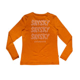 Playera Saysky Logo Pace Long Sleeve Reflective Naranja Mujer