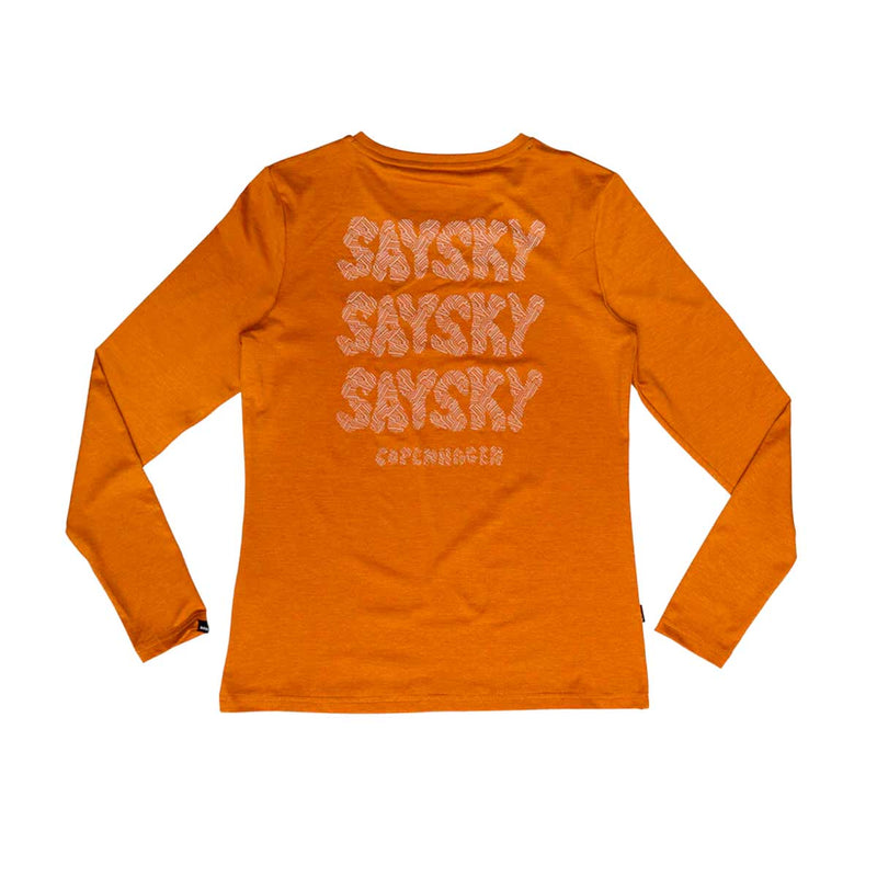 Playera Saysky Logo Pace Long Sleeve Reflective Naranja Mujer