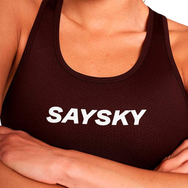 Top Deportiva Saysky Logo Combat Sports Bra Vino Mujer