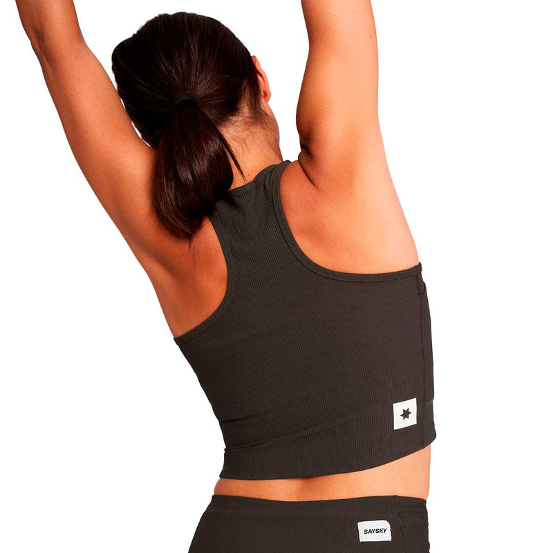 Top Deportiva Saysky Combat Rib Crop Top Marrón Mujer