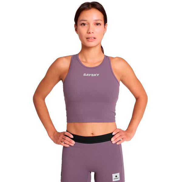 Top Deportivo Saysky Flow Race Crop Top Morado Mujer
