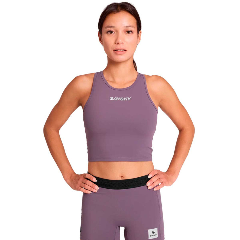 Top Deportivo Saysky Flow Race Crop Top Morado Mujer