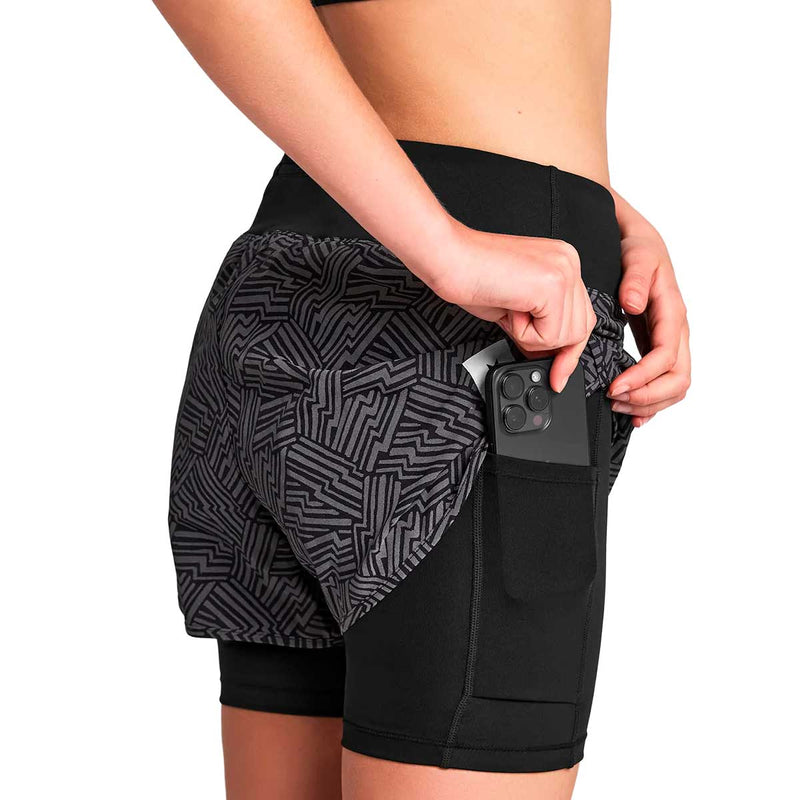 Short Deportivo Saysky 2 in 1 Pace Shorts 3'' Reflective Negro Mujer