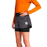 Short Deportivo Saysky 2 in 1 Pace Shorts 3'' Reflective Negro Mujer