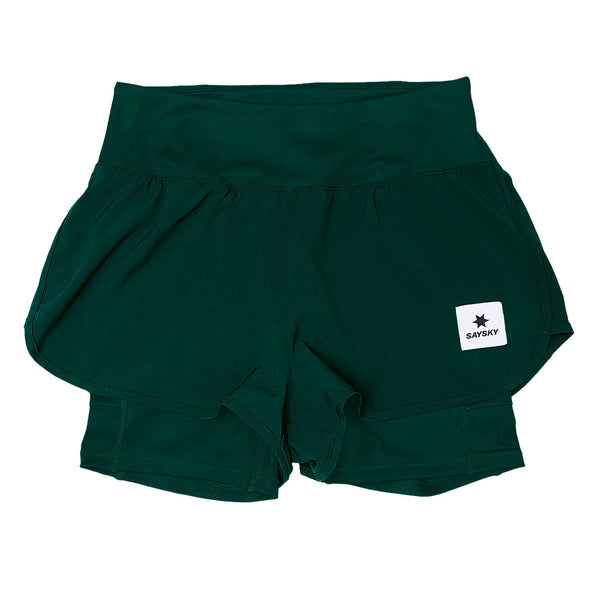 Short Deportivo Saysky Pace 2 in 1 3'' Verde Mujer