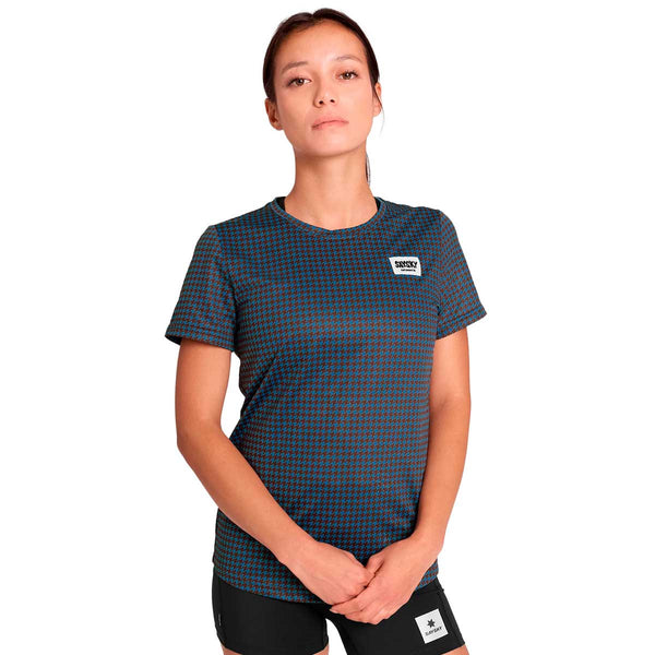 Playera Deportiva Saysky Houndstooth Combat T-Shirt Azul Logo Multi