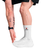 Calceta Deportiva Saysky Combat High Socks Blanco Rojo Unisex