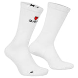 Calceta Deportiva Saysky Combat High Socks Blanco Rojo Unisex