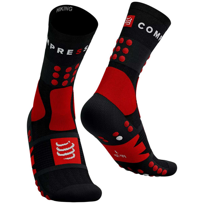 Calceta Deportiva Compressport Hiking Socks Black Red