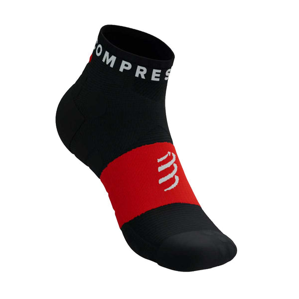 Calceta Compressport Ultra Trail Low Socks Black Red
