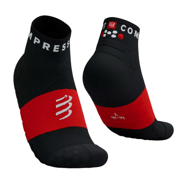 Calceta Compressport Ultra Trail Low Socks Black Red