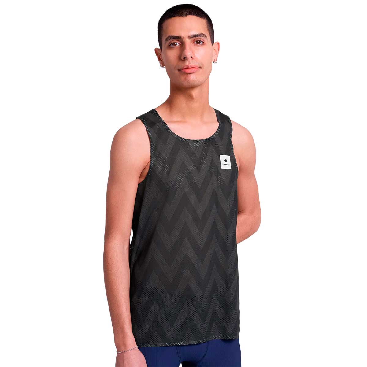 Playera Deportiva Saysky Zig Zag Flow Air Negro Hombre