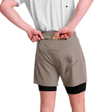 Short Deportivo Saysky 2 in 1 Pace 5'' Beige Oscuro Hombre