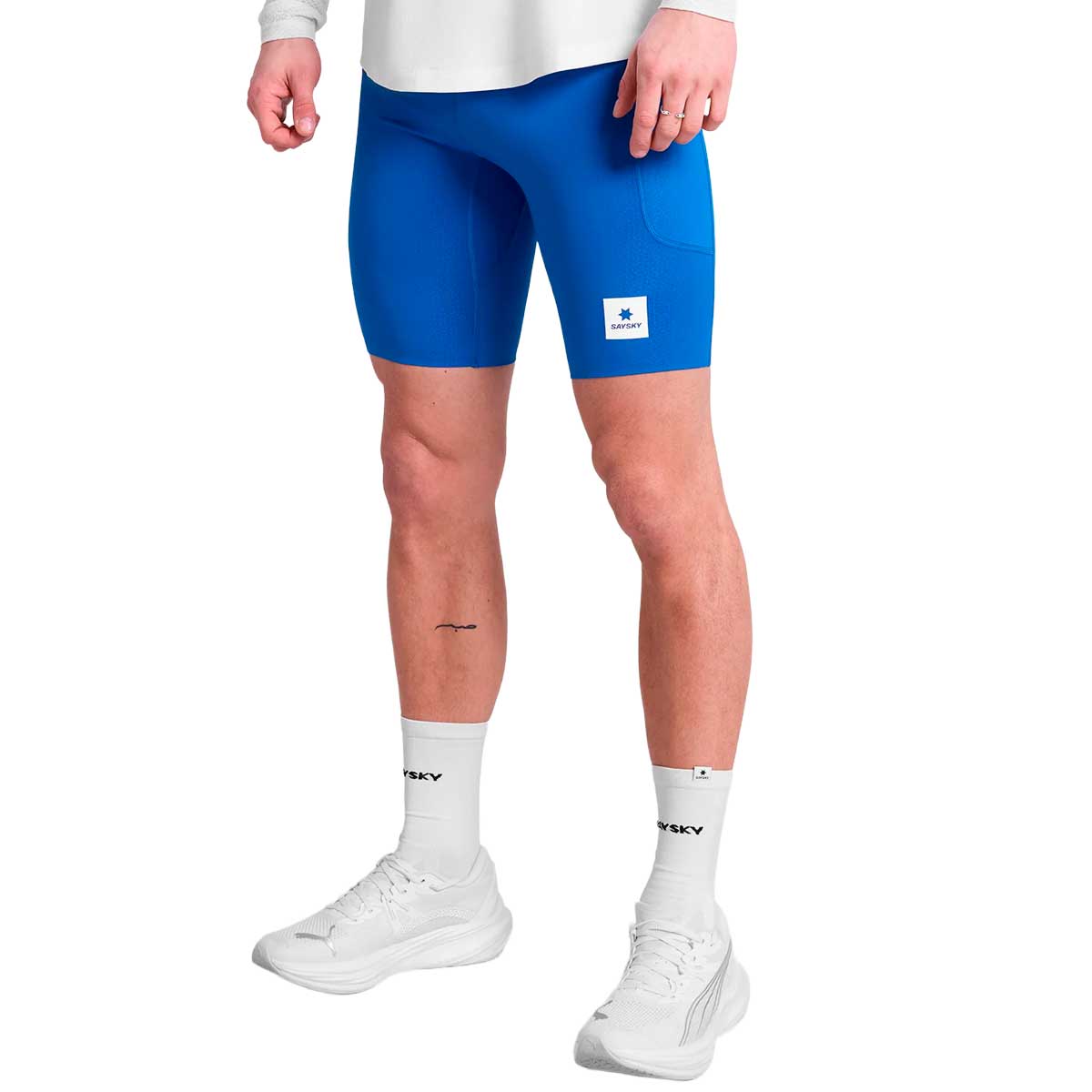 Short Deportivo Saysky Combat+ Rib Tights 8'' Azul Hombre