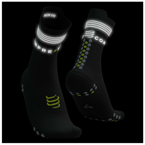 Calceta Compressport Pro Racing Socks V4.0 Run High Flash Fluo Yellow