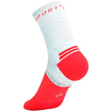 Calceta Compressport Pro Marathon Socks V2.0 White Fluo Red