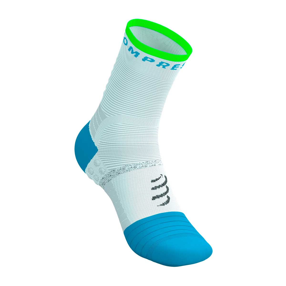 Calceta Compressport Pro Marathon V2.0 White Norse Blue