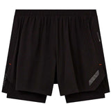 Short Deportivo Soar DUAL RUN SHORTS All Black Hombre