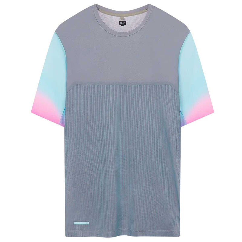 Playera Deportiva Soar Hot Weather Gris Azul Hombre