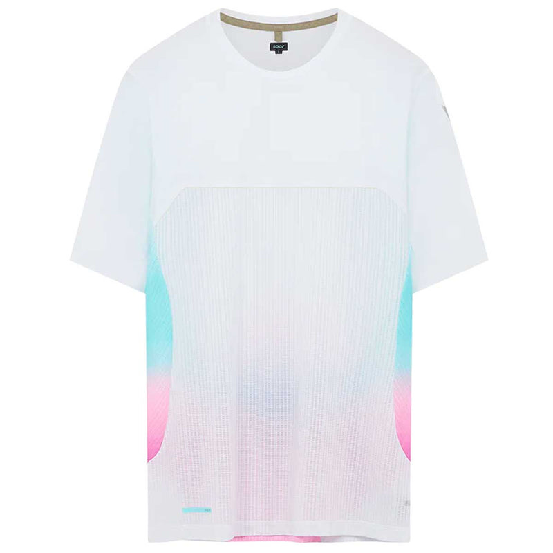 Playera Deportiva Soar Hot Weather Blanca Azul Hombre