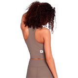 Top Deportivo Saysky Combat Rib Crop Top Café Claro Mujer