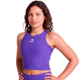 Top Deportivo Saysky Combat Rib Crop Top Morado Mujer