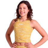 Crop Top Deportivo Saysky Tiger Grind Combat Amarillo Mujer