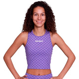 Crop Top Deportivo Saysky Zig Zag Combat Morado Mujer