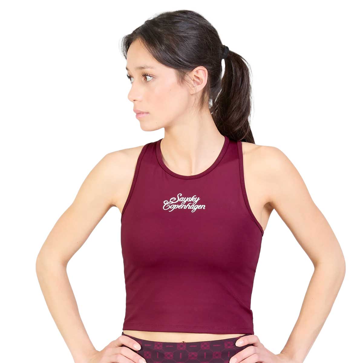 Top Deportivo Saysky Couture Combat Crop Top Vino Mujer