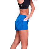 Short Deportivo Saysky 2 in 1 Pace Shorts 3'' Celeste Mujer