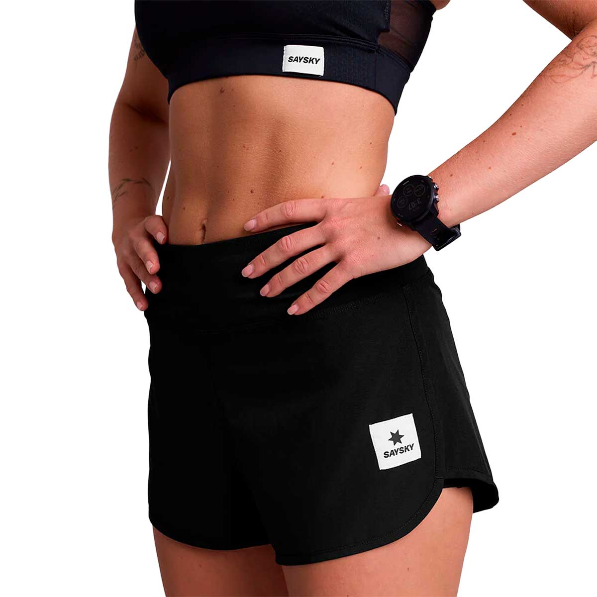 Short Deportivo Saysky Pace Shorts 3" All Black Mujer