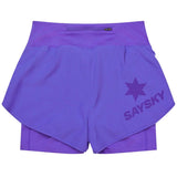 Short Deportivo Saysky 2 in 1 Pace Shorts 3'' Morado Mujer