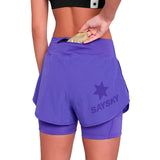 Short Deportivo Saysky 2 in 1 Pace Shorts 3'' Morado Mujer