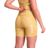 Short Deportivo Saysky Tiger Grind Combat Tights 7" Amarillo Mujer
