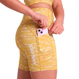 Short Deportivo Saysky Tiger Grind Combat Tights 7" Amarillo Mujer