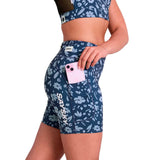 Short Deportivo Saysky Flower Combat Tights 7" Azul Multi Mujer