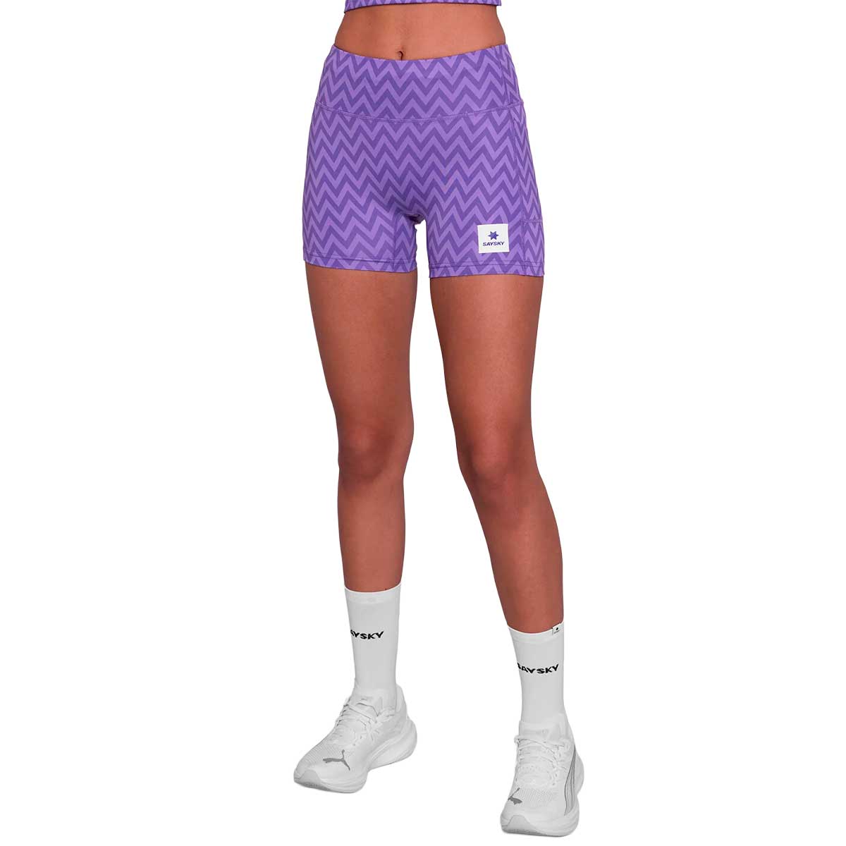 Short Deportivo Saysky Zig Zag Combat+ Tights 4" Morado Mujer