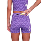 Short Deportivo Saysky Zig Zag Combat+ Tights 4" Morado Mujer