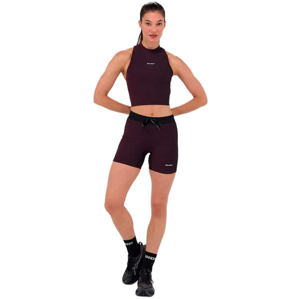 Short Bandit Striped Cadence™ 5" Compression Black Fig Mujer