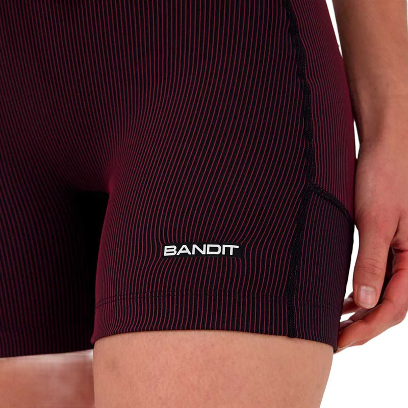 Short Bandit Striped Cadence™ 5" Compression Black Fig Mujer