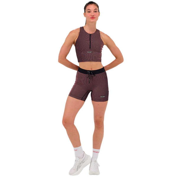 Short Bandit Striped Cadence™ 5" Compression Black Mauve Mujer