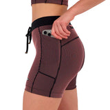 Short Bandit Striped Cadence™ 5" Compression Black Mauve Mujer