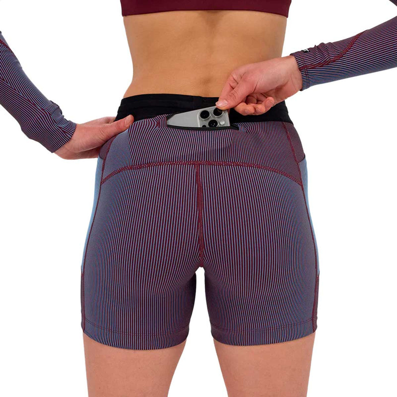 Short Bandit Striped Cadence™ 5" Compression Fig Vintage Blue Mujer