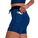 Short Bandit Striped Cadence™ 5" Compression Ink Blue Mujer