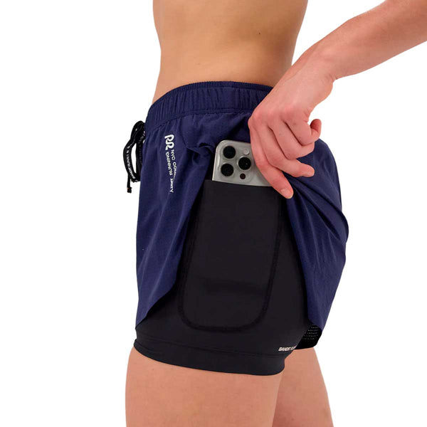 Short Deportivo Bandit Vento™ 4" 2-in-1 NY Navy Mujer